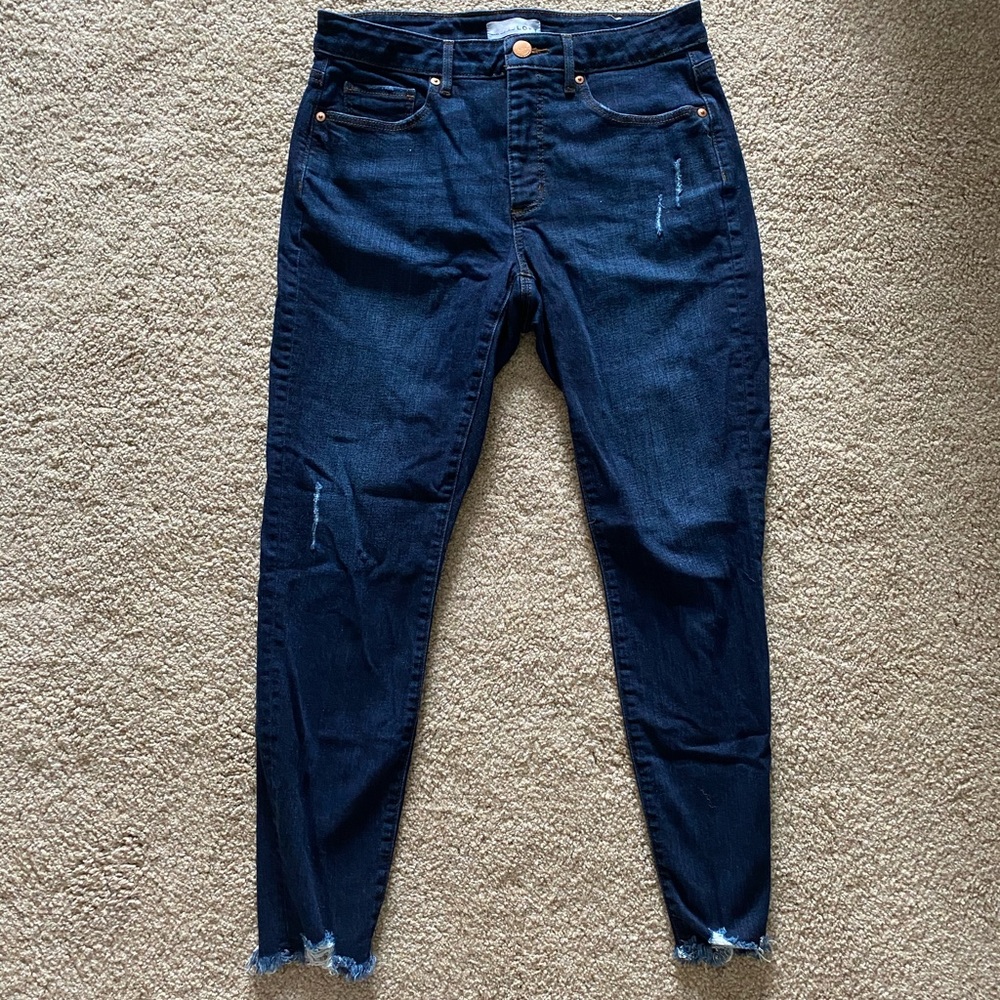 Loft dark wash curvy skinny jeans